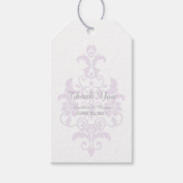 Paarse subtle Damask Wedding Gift Labels Cadeaulabel