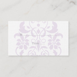 Paarse subtle Damask Wedding Place Cards Plaatskaartje
