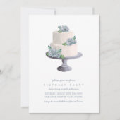 Paarse Succulent Birthday Cake Kaart (Voorkant)