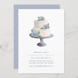 Paarse Succulent Birthday Cake Kaart