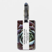 Paarse Succulent Close-Up Bagagelabel (Achterkant verticaal)