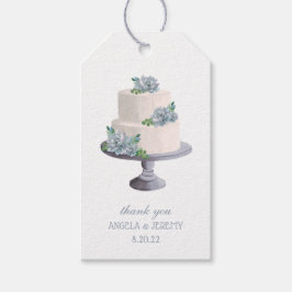 Paarse Succulent Wedding Cake Dank u Cadeaulabel