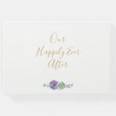 Paarse Succulenten Bruiloft Gasten Boek aandenken (Achterkant)