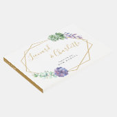 Paarse Succulenten Bruiloft Gasten Boek aandenken (Hoek)