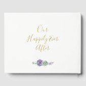 Paarse Succulenten Bruiloft Gasten Boek aandenken (Achterkant)