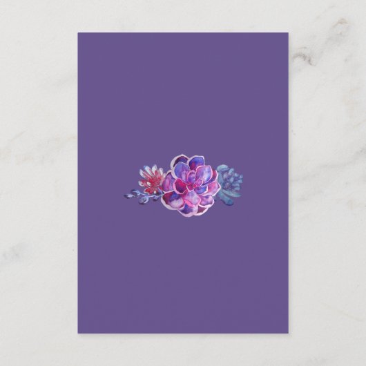 Paarse Succulenten Bruiloft Wishing Well Kaarten (Achterkant)