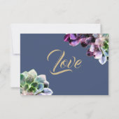 Paarse Succulenten Elegant RSVP-kaart RSVP Kaartje (Achterkant)