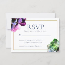 Paarse Succulenten Elegant RSVP-kaart RSVP Kaartje