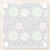 Paarse Succulenten Floral Pattern Fabric Glazen Onderzetter (Achterkant)