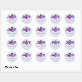 Paarse Succulenten Trouwstickers Ronde Sticker (Vel)