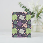 Paarse Succulents Floral Pattern Briefkaart (Staand voorkant)