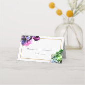 Paarse Succulturen met blauwe tekst Tan Line Weddi Plaatskaartje (Voorkant)