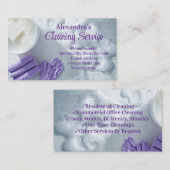 Paarse Suds Elegant Schoonmaakservice Huishouden Visitekaartje (Voorkant / Achterkant)