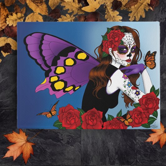 Paarse Sugar Skull Fairy Deurmat