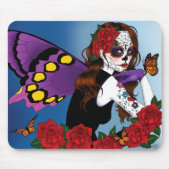 Paarse Sugar Skull Fairy Muismat (Voorkant)