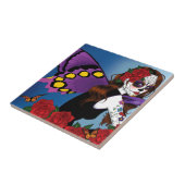 Paarse Sugar Skull Fairy Tegeltje (Zijkant)