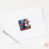 Paarse Sugar Skull Fairy Vierkante Sticker (Envelop)