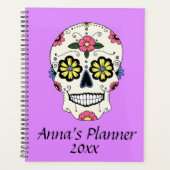 Paarse Sugar Skull Gepersonaliseerde Planner Notit (Voorkant)