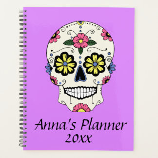 Paarse Sugar Skull Gepersonaliseerde Planner Notit