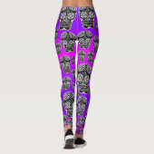 Paarse Suiker Schedel Leggings (Achterkant)