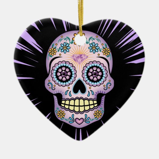 Paarse Suikerhuid Keramisch Ornament (Voorkant)