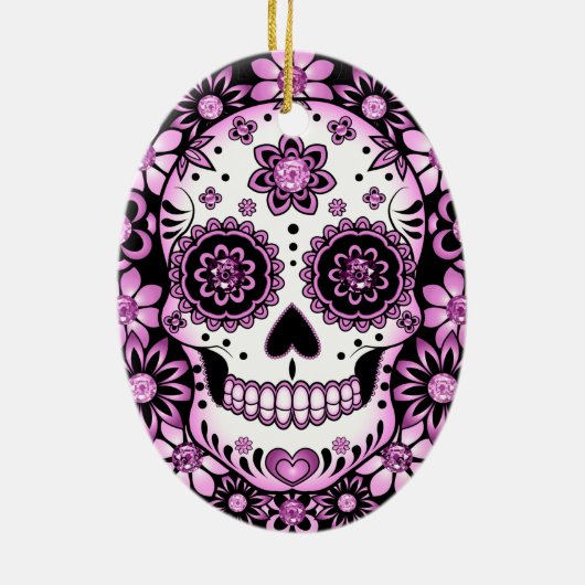 Paarse Suikerhuid Keramisch Ornament (Achterkant)