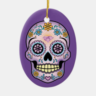 Paarse Suikerhuid Keramisch Ornament