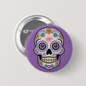 Paarse Suikerhuid Ronde Button 5,7 Cm (Voorkant /achterkant)