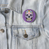 Paarse Suikerhuid Ronde Button 5,7 Cm (In situ)