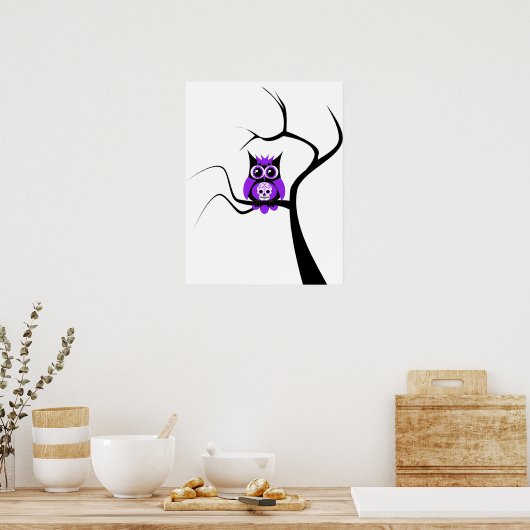 Paarse suikerriet Vogelknol in het Poster van de b (Keuken)