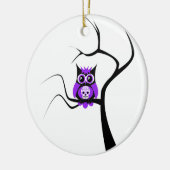 Paarse suikerrietkieuwen in boomversiering keramisch ornament (Links)