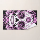 Paarse suikerschedel bad handdoek (Handdoek)
