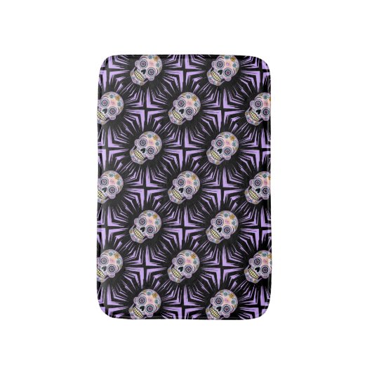 Paarse suikerschedel badmat (Voorkant Verticaal)