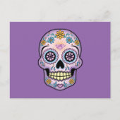 Paarse suikerschedel briefkaart (Voorkant)
