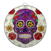 Paarse Suikerschedel (Dag van de Doden) Dartbord (Voorkant)