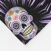 Paarse suikerschedel fleece deken (Hoek)