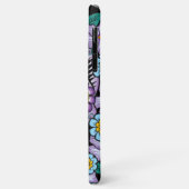 Paarse suikerschedel met bloemen Case-Mate iPhone case (Achterkant/links)