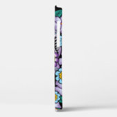 Paarse suikerschedel met bloemen Case-Mate iPhone case (Achterkant / Links)