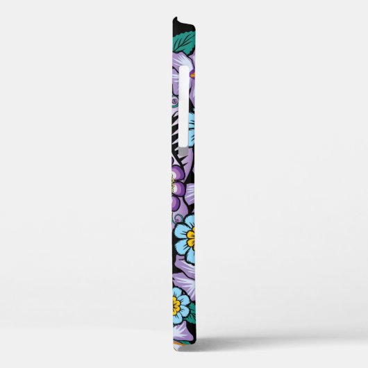 Paarse suikerschedel met bloemen Case-Mate iPhone case (Achterkant / Links)