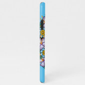 Paarse suikerschedel met bloemen iPhone hoesje (Rechterkant)