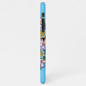 Paarse suikerschedel met bloemen iPhone hoesje (Linkerkant)