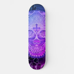 Paarse suikerschedel persoonlijk skateboard