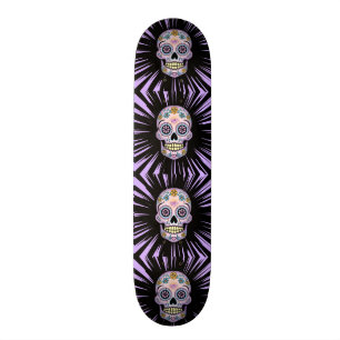 Paarse suikerschedel skateboard