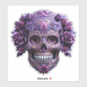 Paarse  suikerschedel sticker (Vel)