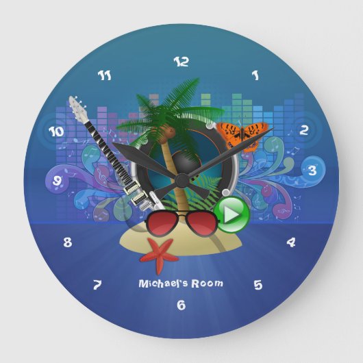 Paarse Summer Club Beach House Grote Klok (Voorkant)