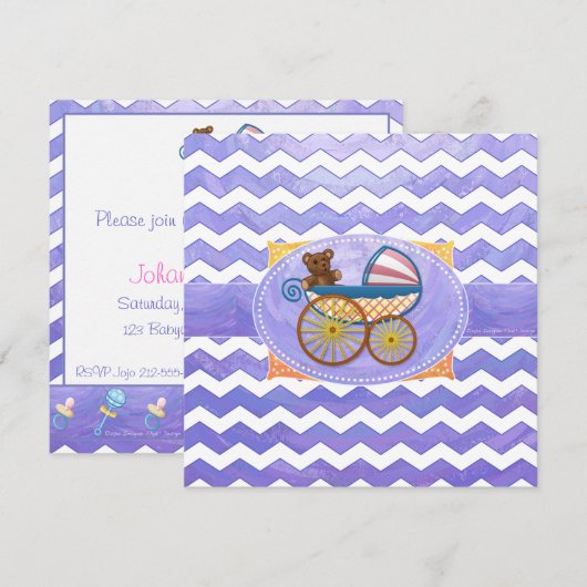 Paarse Sun Baby Stuff Kaart (Voorkant / Achterkant)