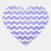 Paarse Sun Chevron Pattern Hart Sticker (Voorkant)