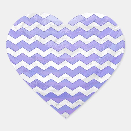 Paarse Sun Chevron Pattern Hart Sticker (Voorkant)