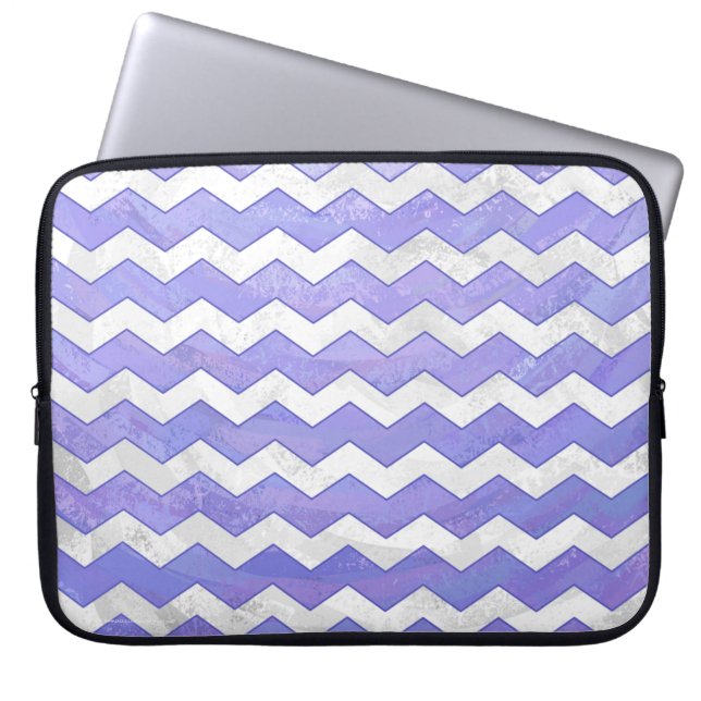 Paarse Sun Chevron Pattern Laptop Sleeve (Voorkant)