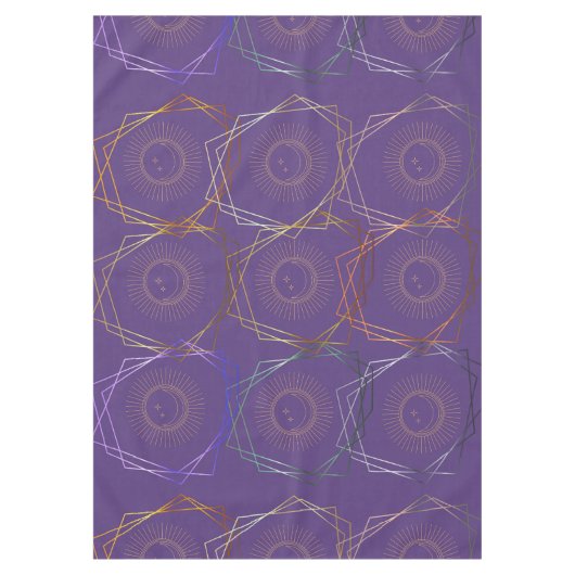 Paarse Sun en Moon Tablecloth, Paarse tablet Tafelkleed (Voorkant)